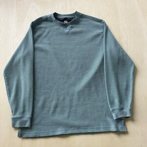 Alpine Lakes Shirt Mens XL Green Thermal Waffle Knit Long Sleeve Base Layer